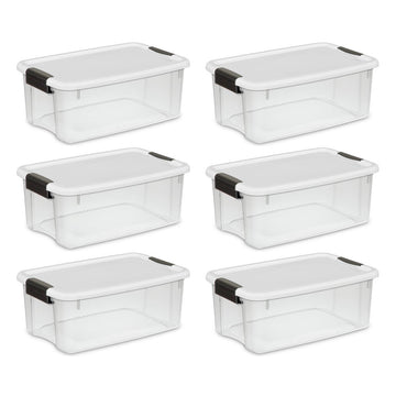 60 qt. Plastic Storage Bin with Lid in Clear (3-pack)