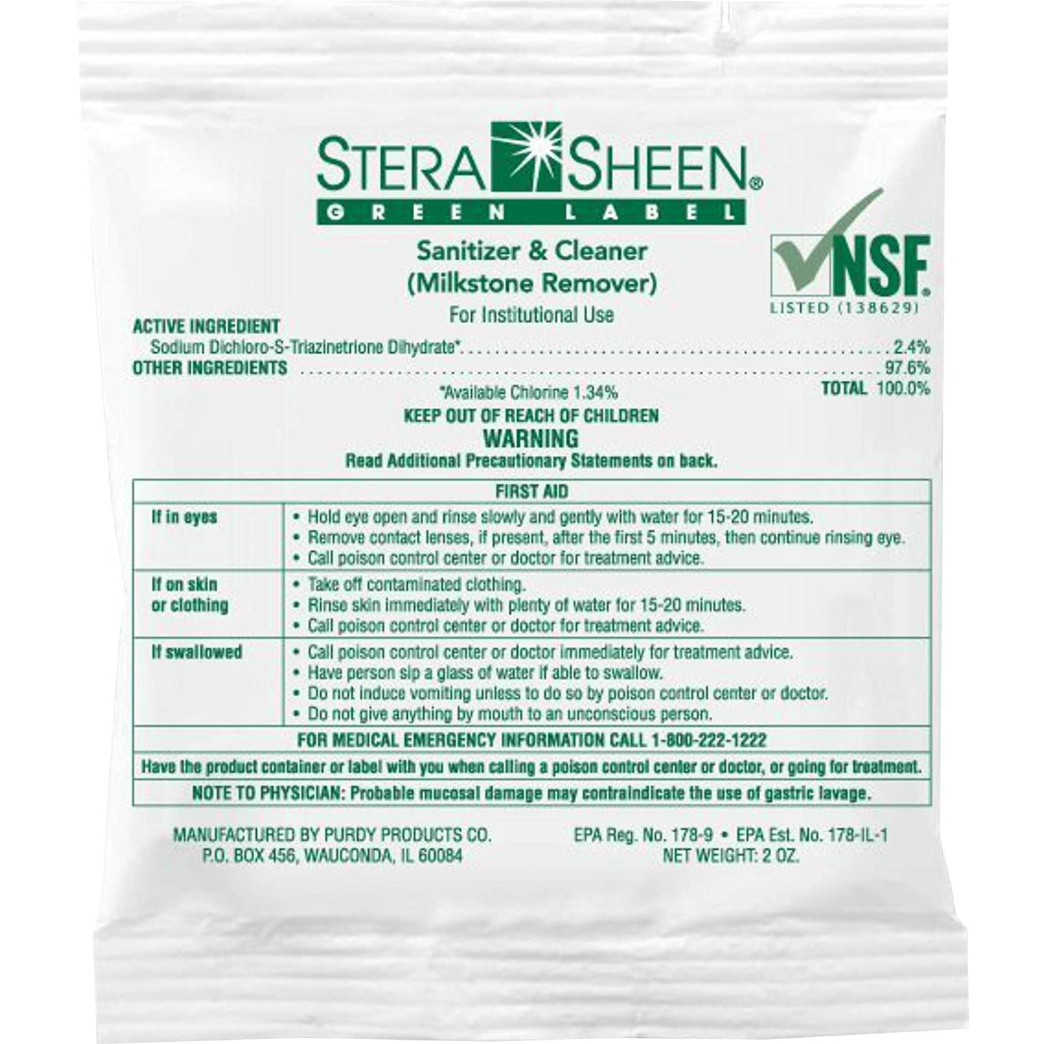 Stera Sheen Green Label Sanitizer Cleaner Milkstone Remover Box O Wholesale Home