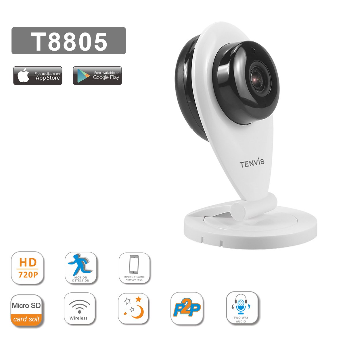 Tenvis Wireless IP Camera 720P T8805 