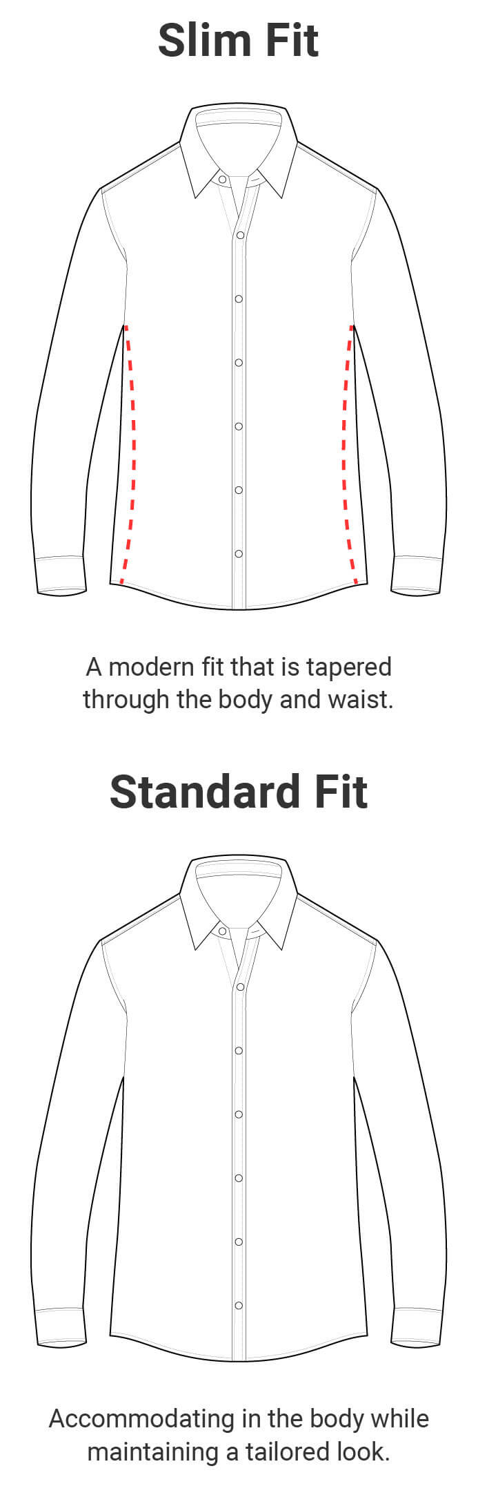 Standard Shirt Size Chart
