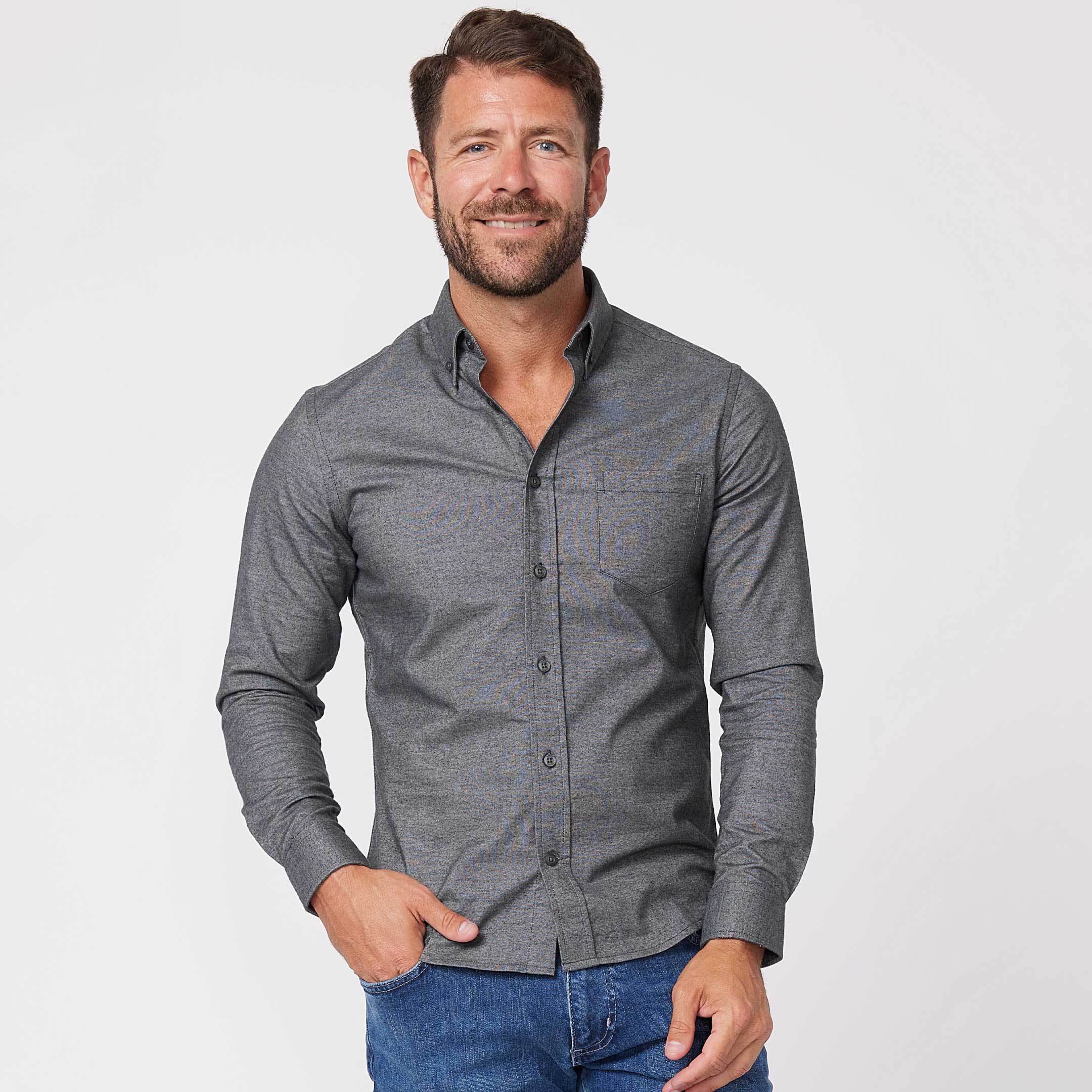 Image of Heather Charcoal Brushed Shirt