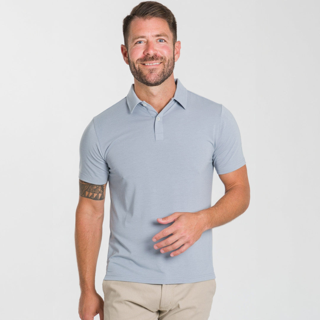 Ash & Erie Midnight Blue Tech Polo Shirt for Short Men
