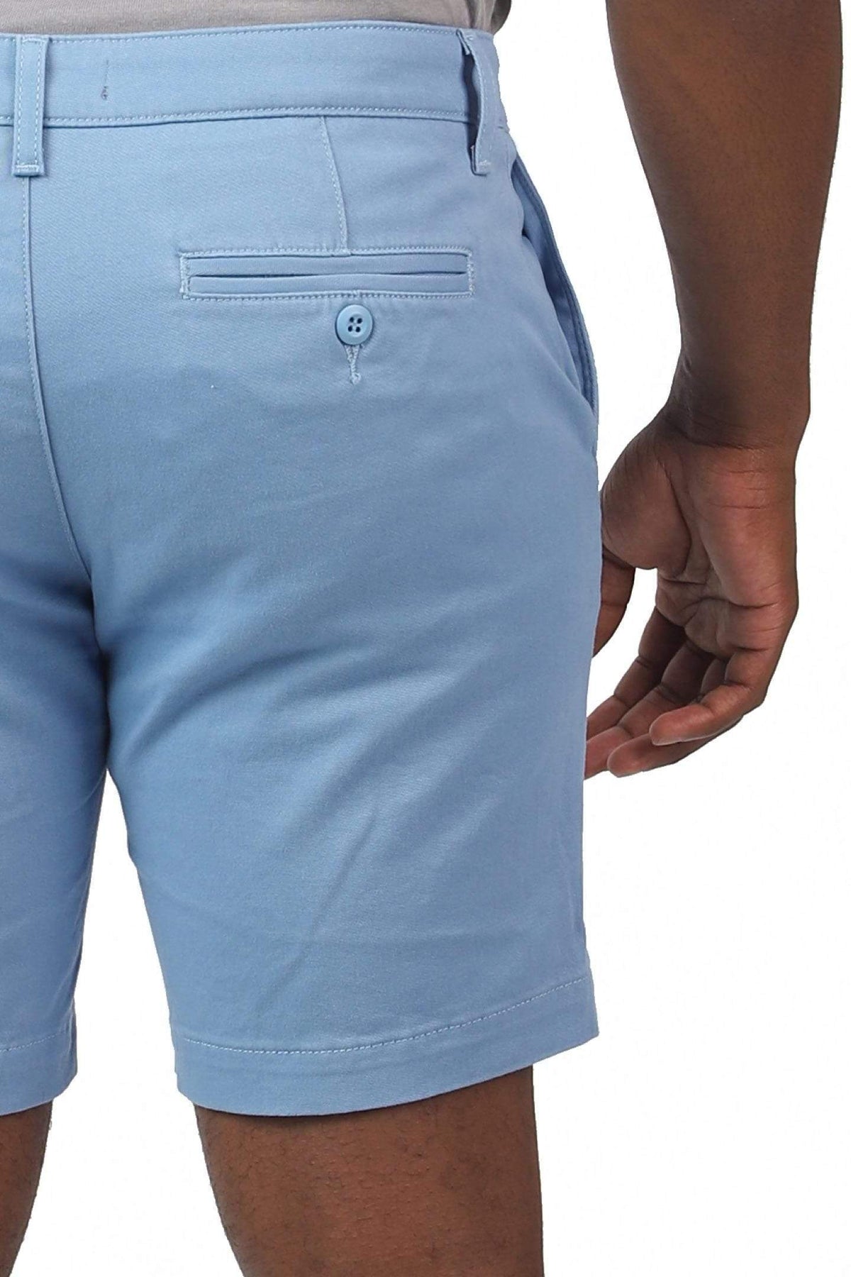 Ash & Erie Light Blue Lightweight Stretch Chino Shorts for Short Men