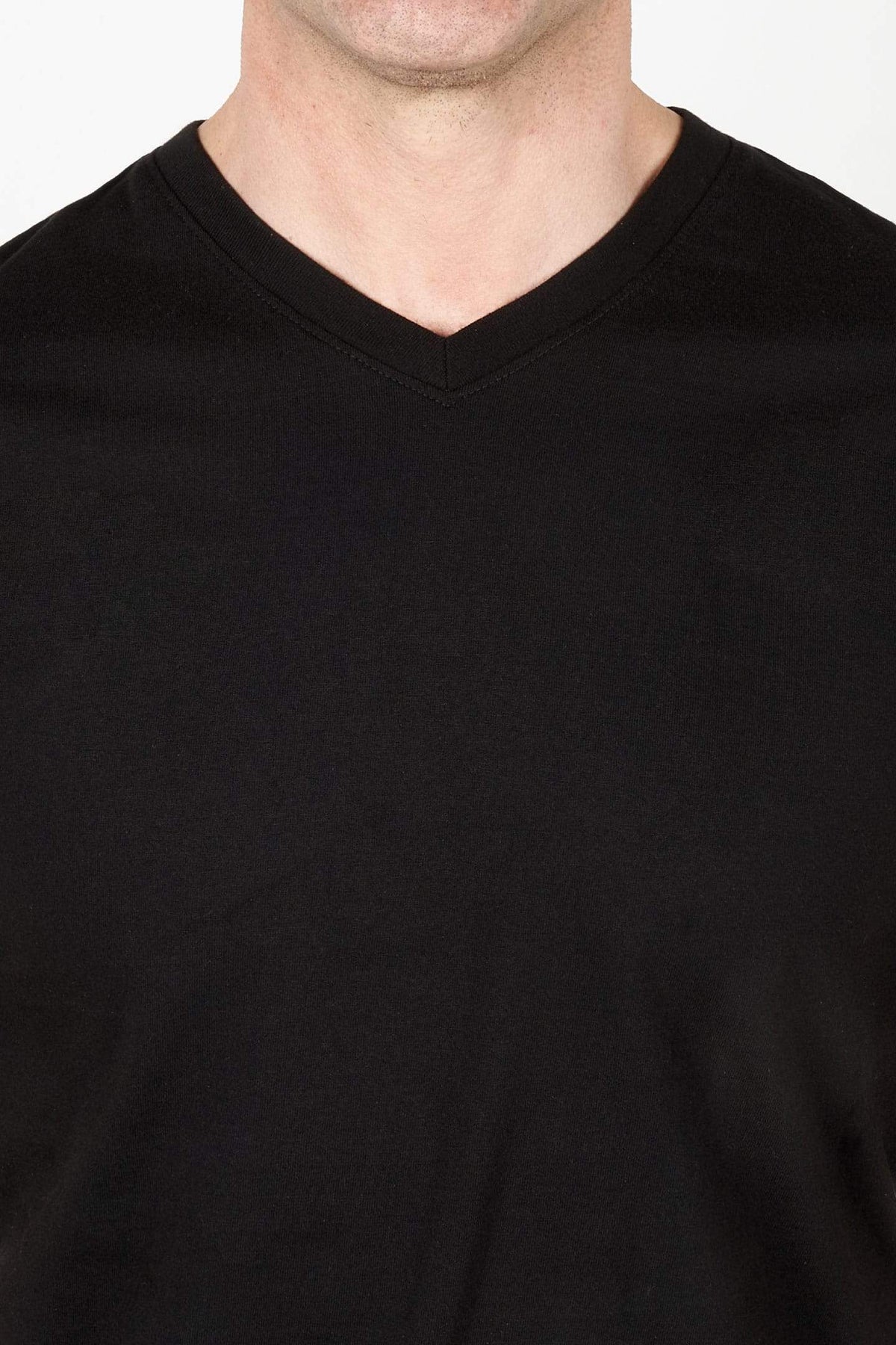 Buy Jet Black V-Neck T-Shirt for Short Men | Ash & Erie
