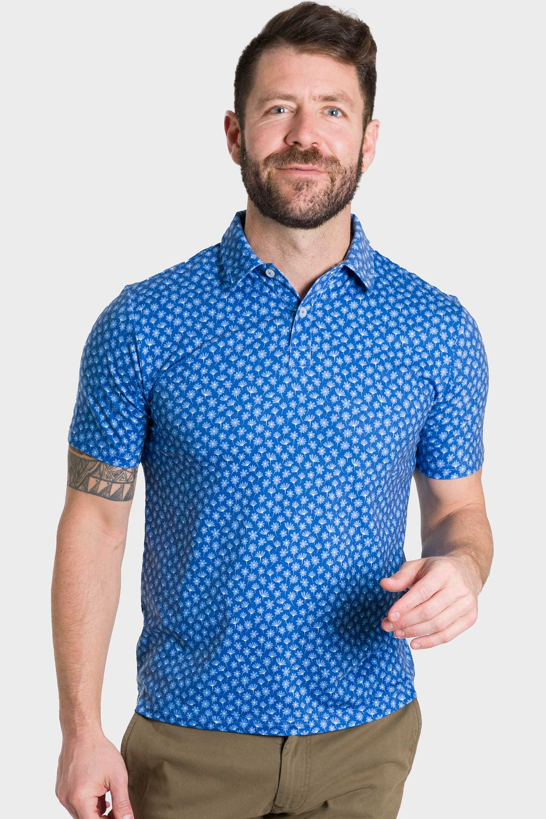 Ash & Erie Gone Fishing Tech Polo Shirt for Short Men