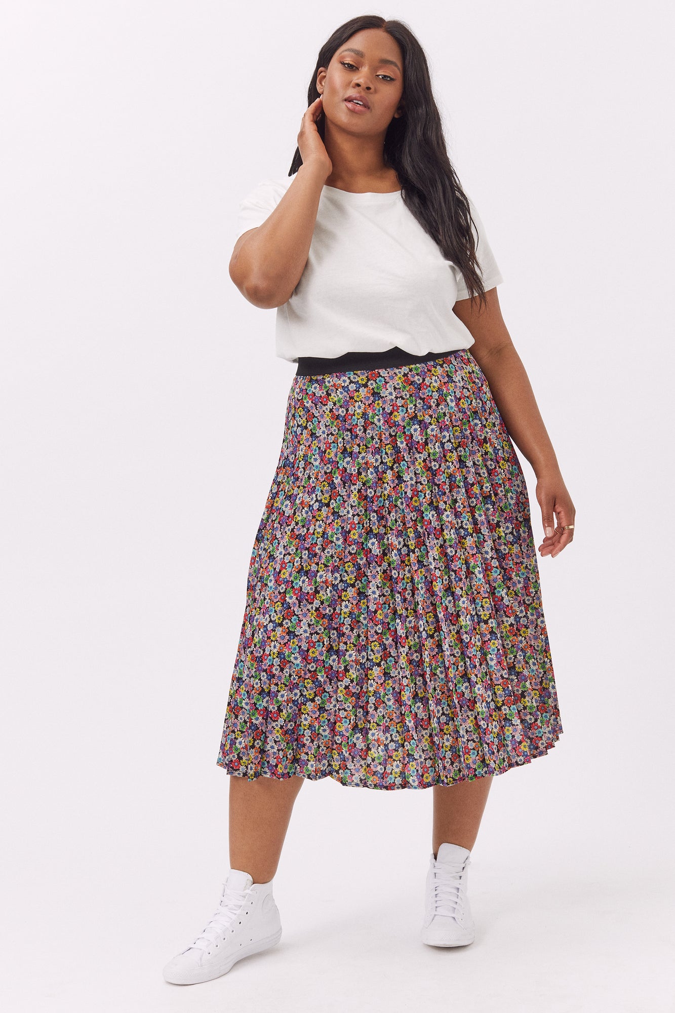 Daisy Vintage Multi Coloured Pleated Skirt – Scarlett & Jo