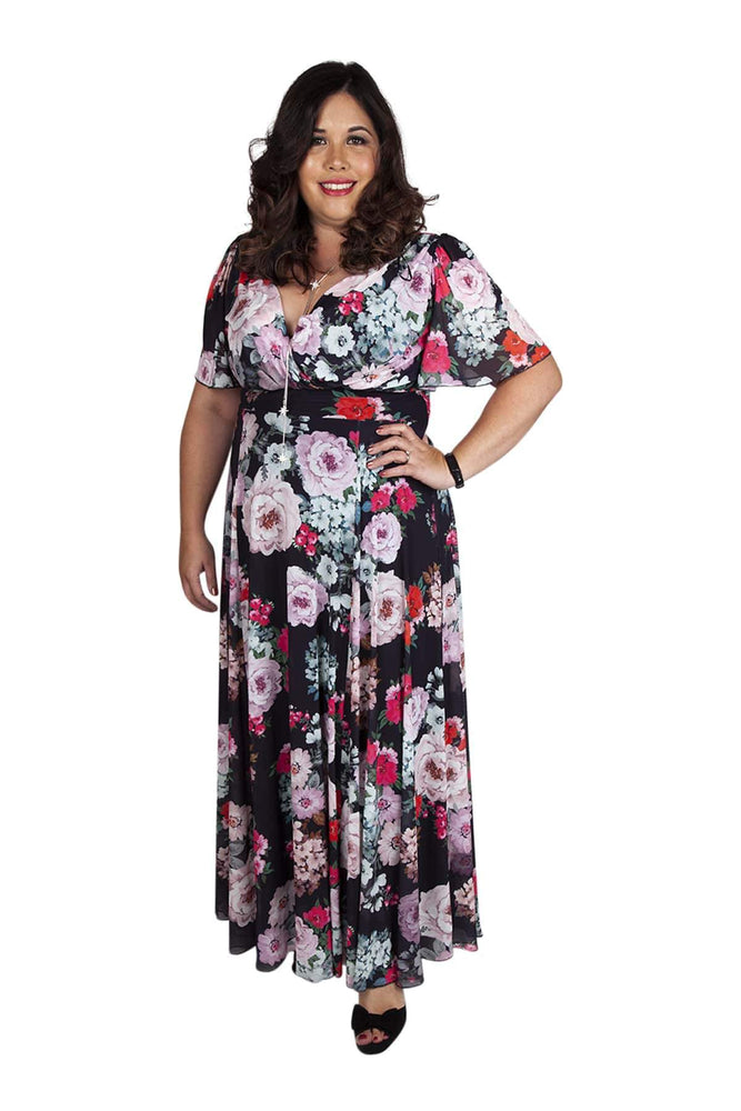 Emily Black Floral Float Sleeve Maxi Dress – Scarlett & Jo