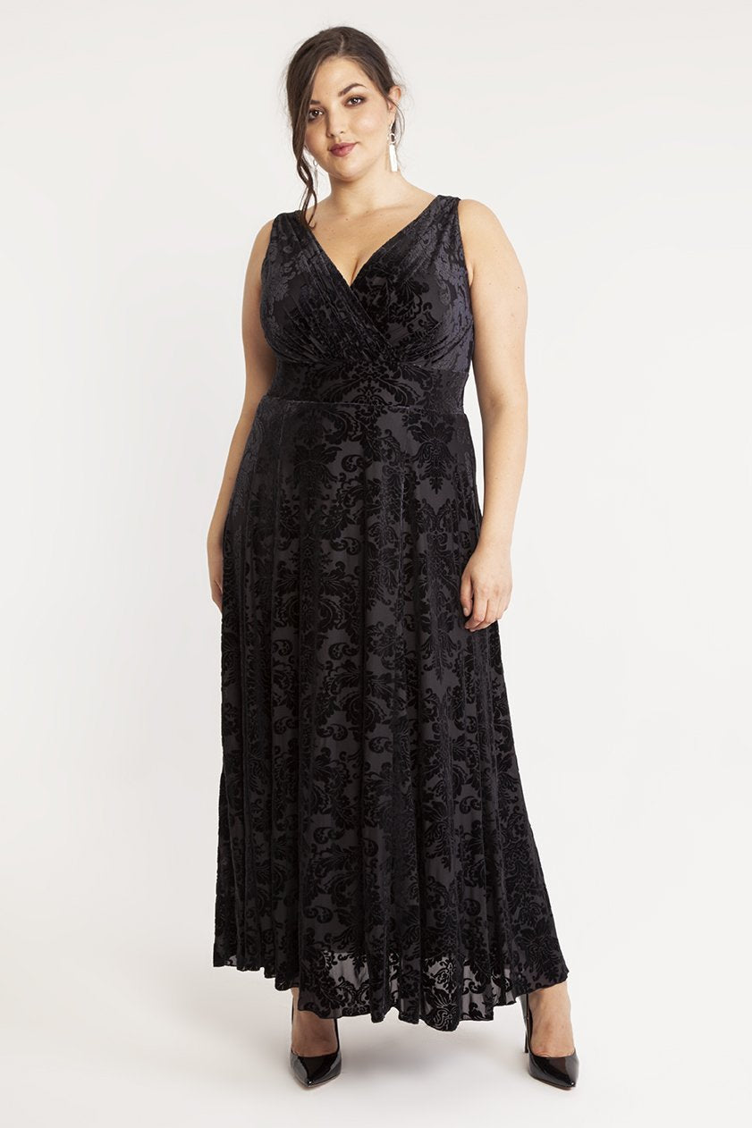 Greta Garbo Black Velvet Devore Maxi Dress – Scarlett & Jo