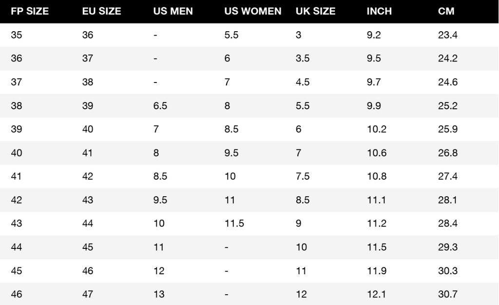 le coq sportif size guide