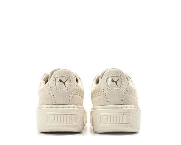 puma suede satin platform sneakers in beige