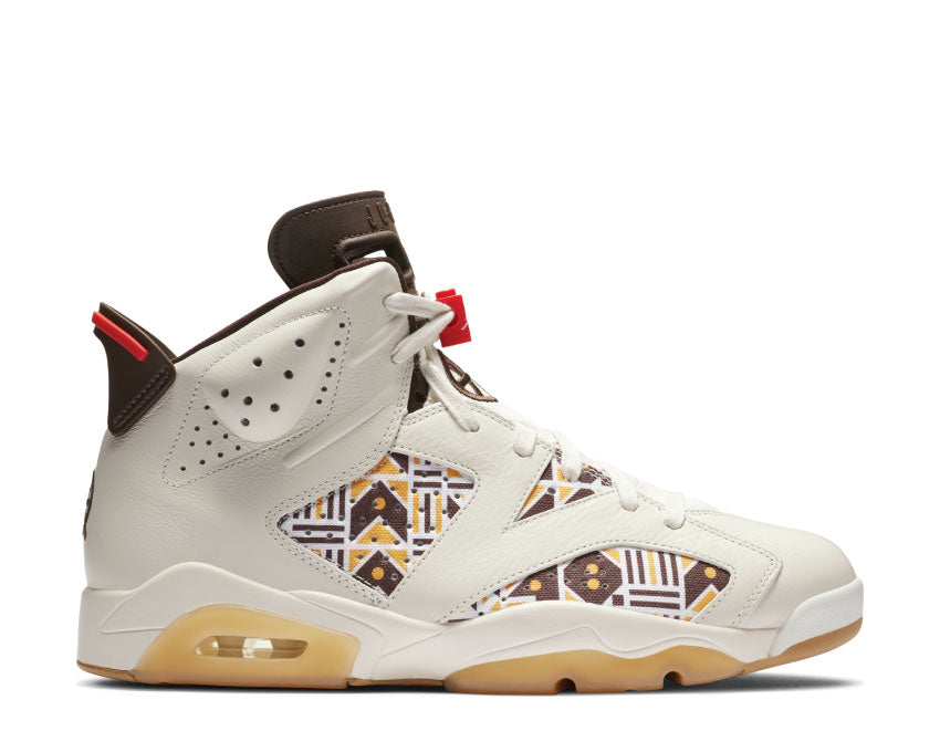 jordan retro 6 sail black team orange