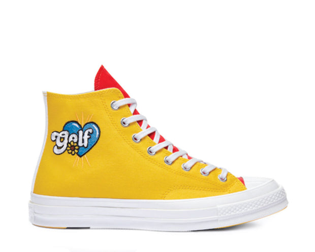 blue yellow and red converse