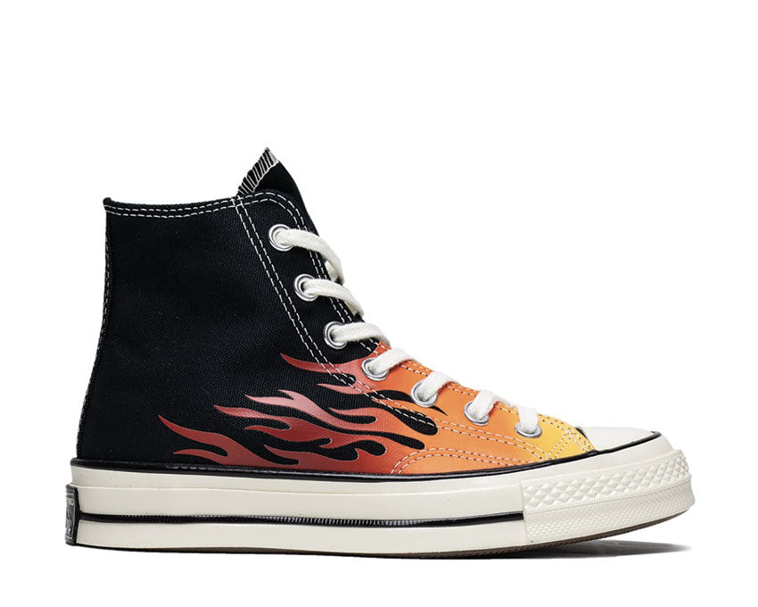 black converse with flames