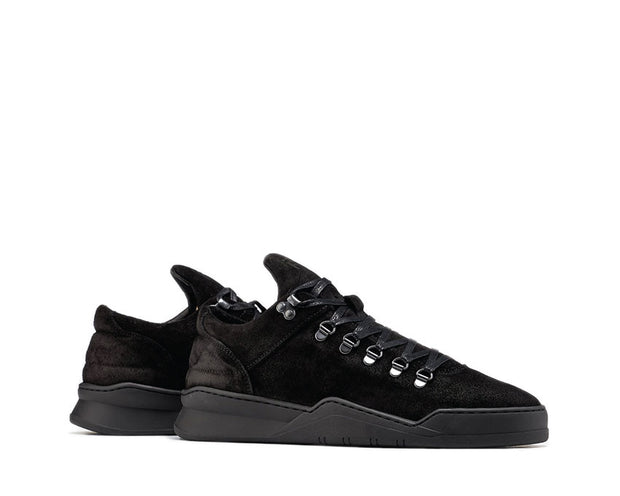 low top ghost waxed suede all black