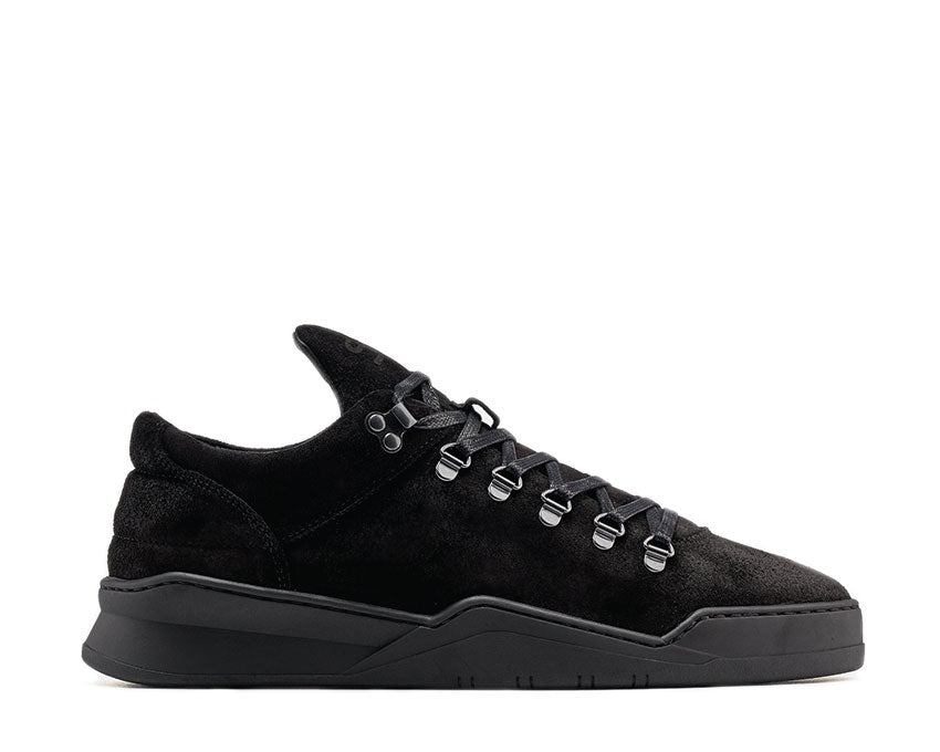 low top ghost waxed suede all black