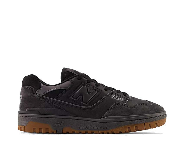 Grey sneakers and shoes New Balance Black / Gum BB550BGU