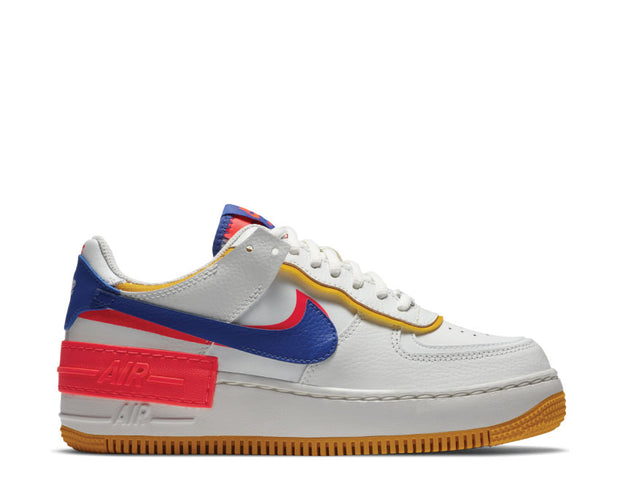 red blue and yellow air force ones