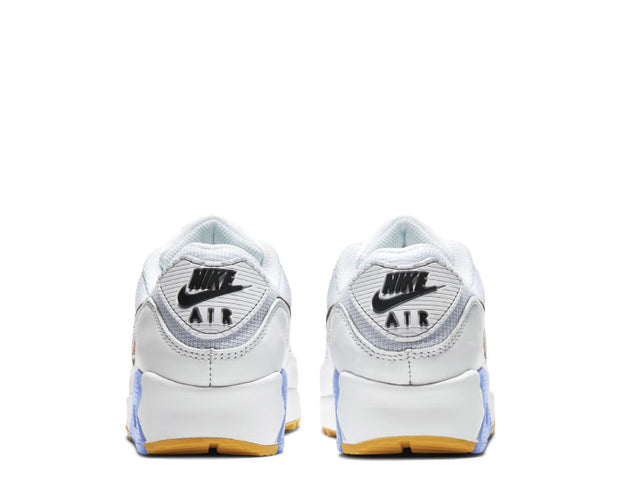 nike air max 90 white/pure platinum/solar flare/black