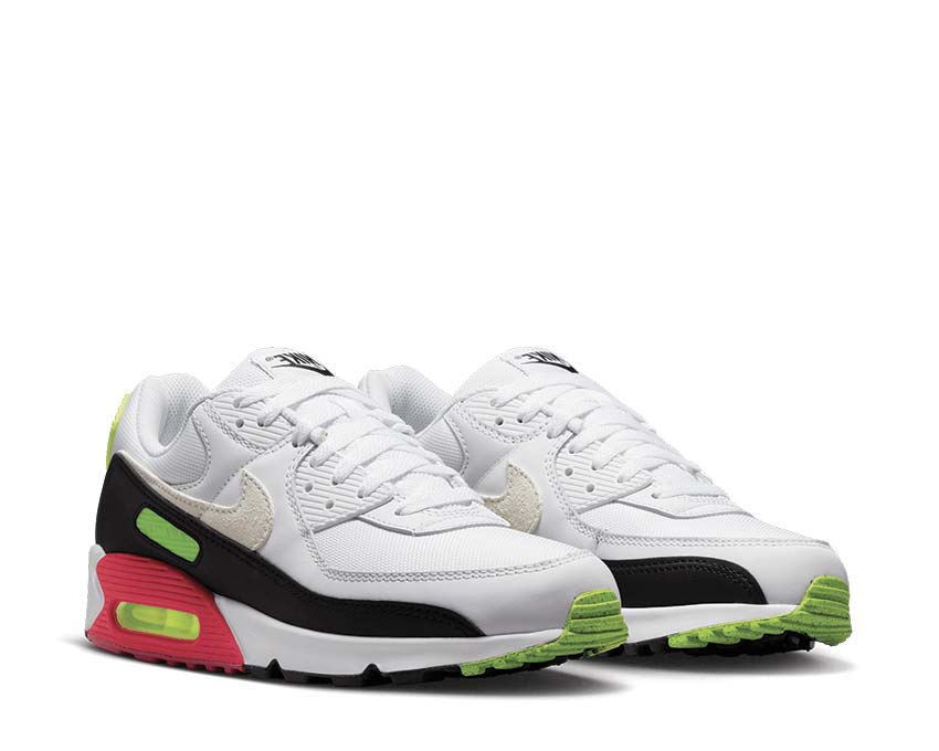 Nike AIr Max 90 White / Black - Volt - Rush Pink DQ4071-100