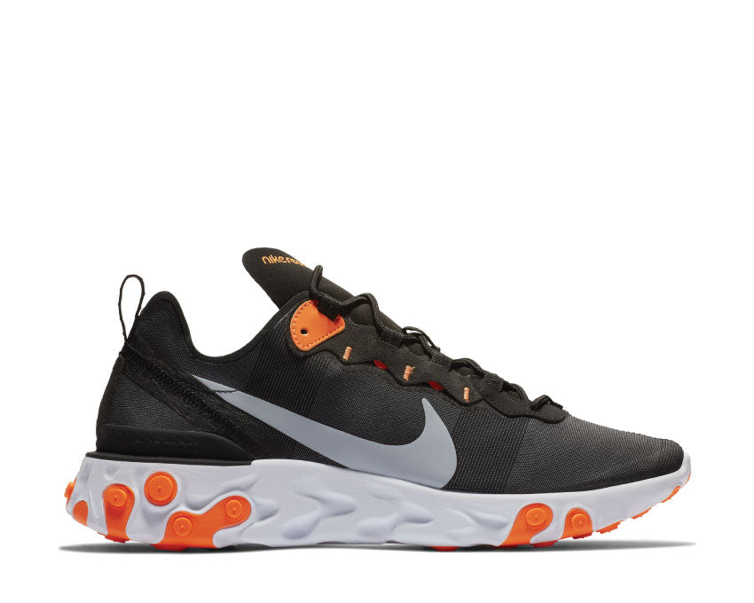 nike react element 55 black cool grey total orange