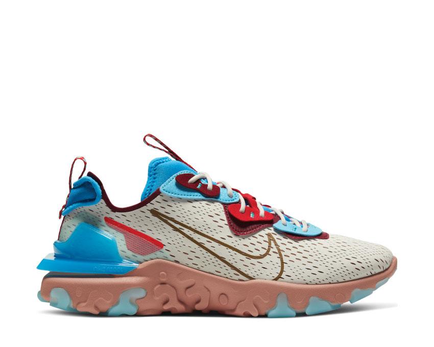 nike react vision light bone blue & red