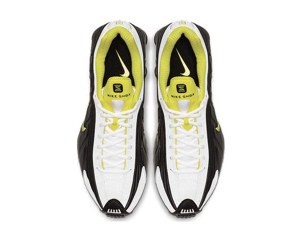 black and yellow nike shox