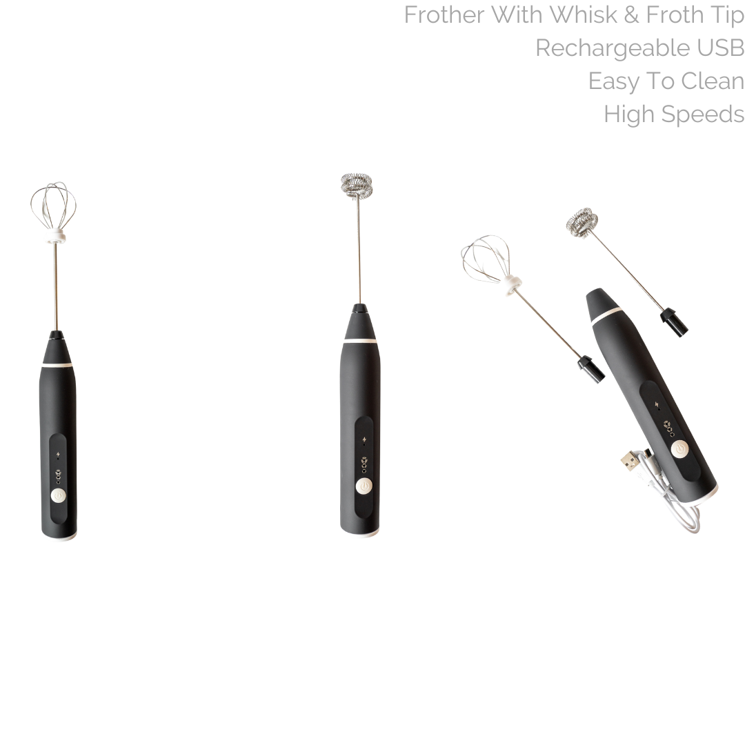 1 Set Of Handheld Electric Milk Frother And Egg Beater, 1200mah, Equipped  With 2 Heads, Usb Rechargeable, 3 Adjustable Speeds, Suitable For Coffee  Latte, Cappuccino, Hot Chocolate, And Whisking Eggs.