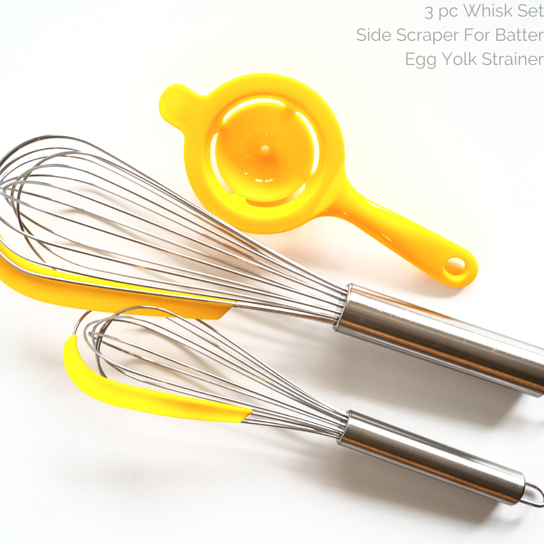 Yellow 3 Piece Whisk Set – Good Dee's