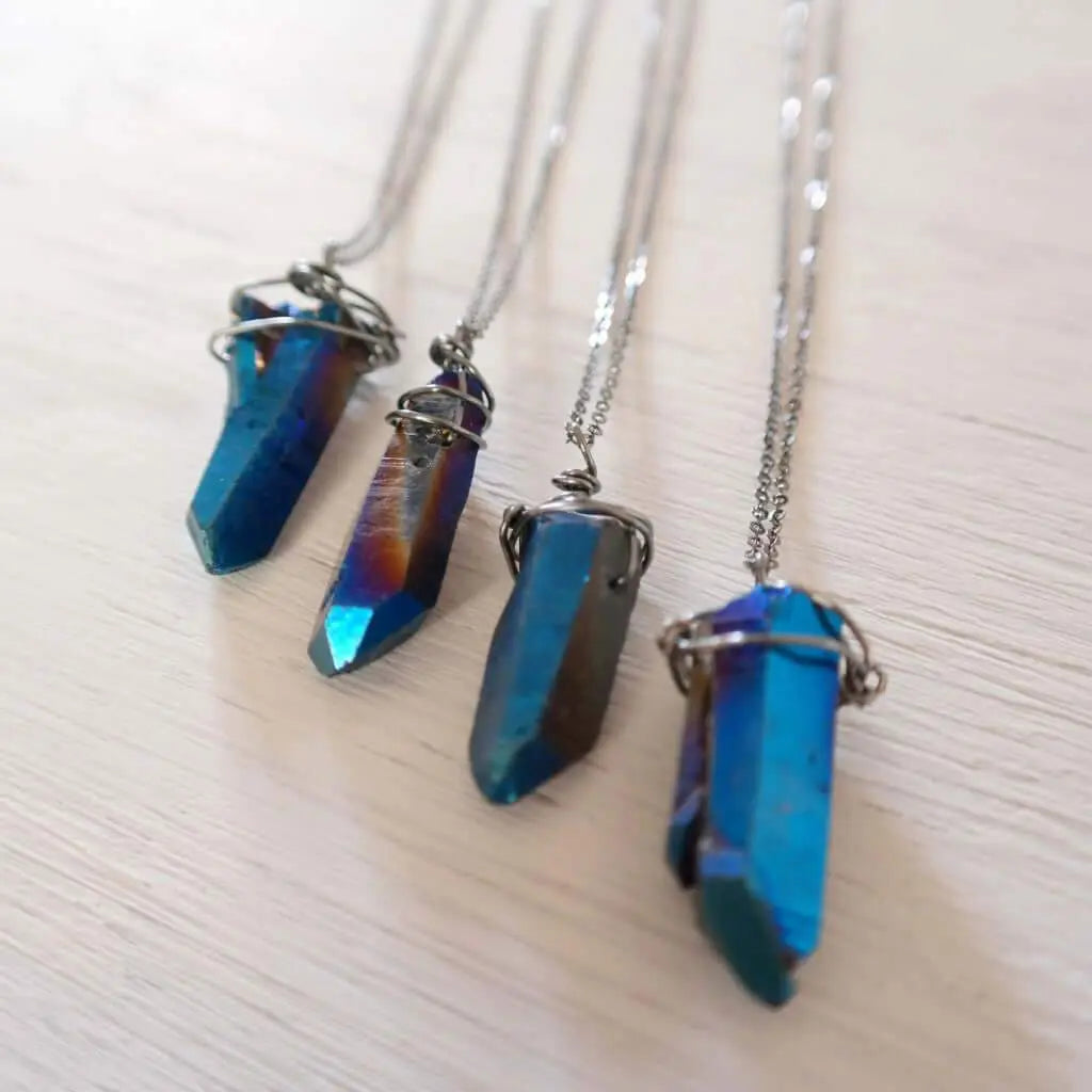 Blue Aura Quartz Necklace – Gypsy Soul Jewellery