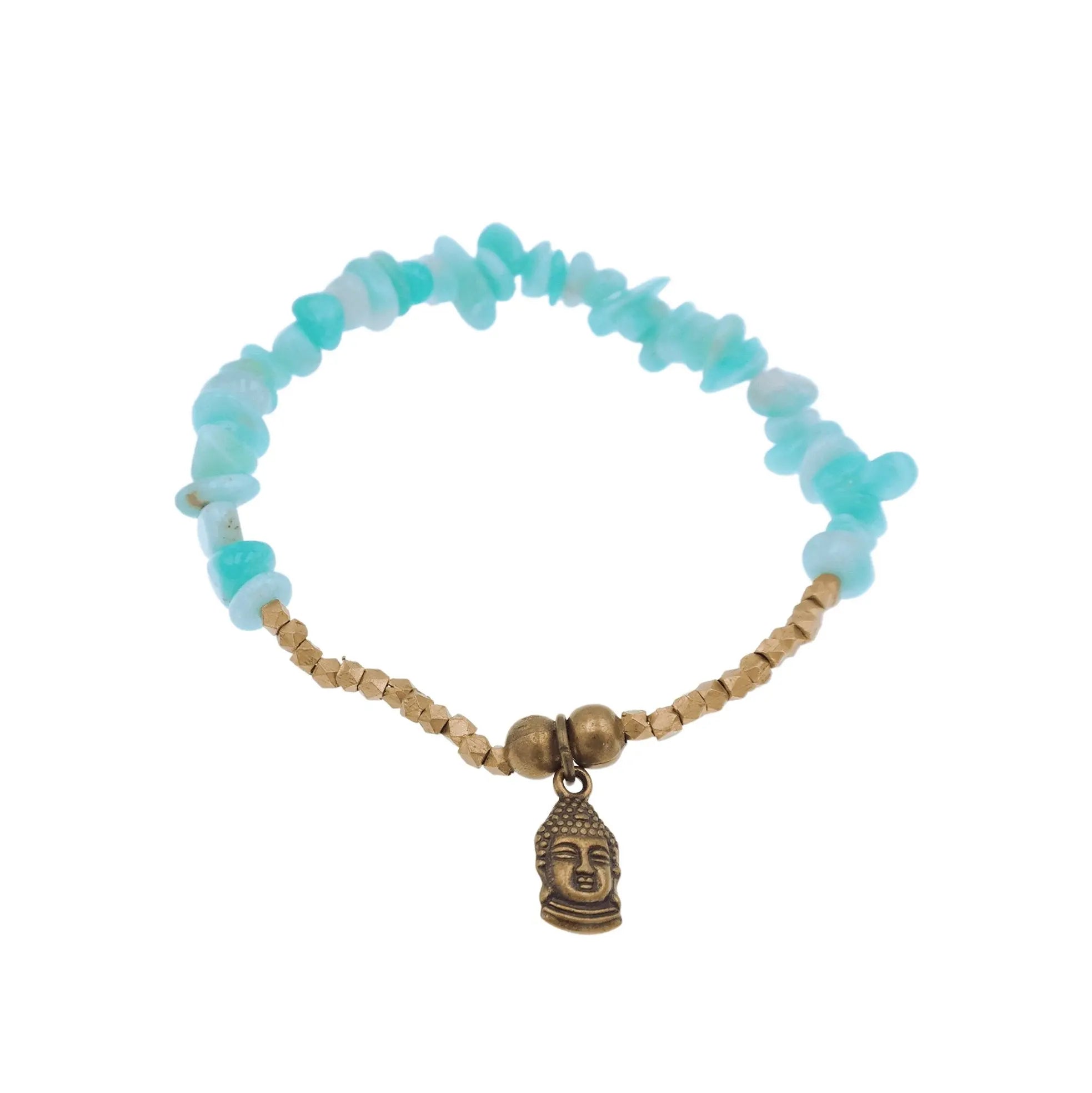 Amazonite Bracelet with Buddha Charm - Gypsy Soul Jewellery