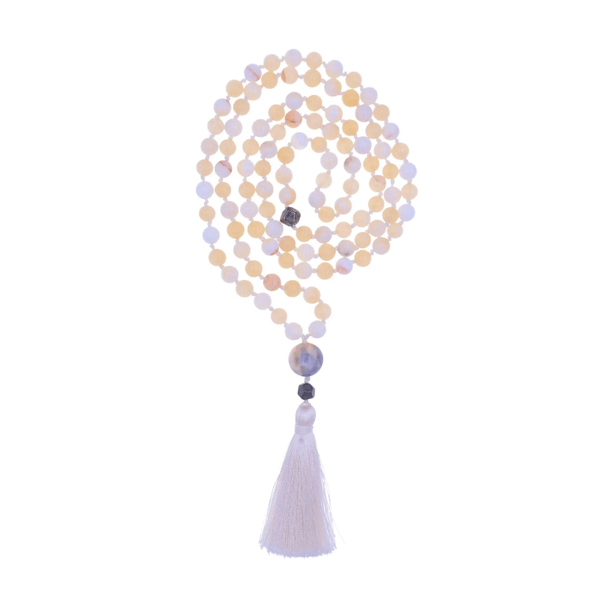 Handmade Knotted Sparkling Blue Goldstone 108 Mala Beads