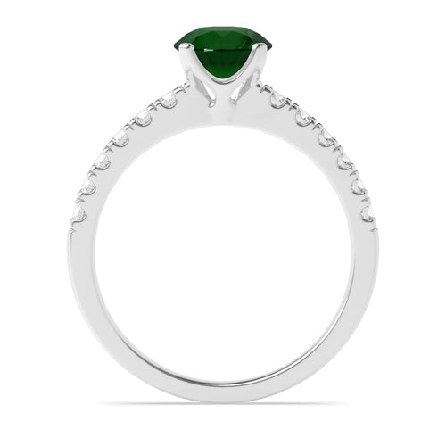 4 Prong Modern flower style Emerald Diamond Jewellery