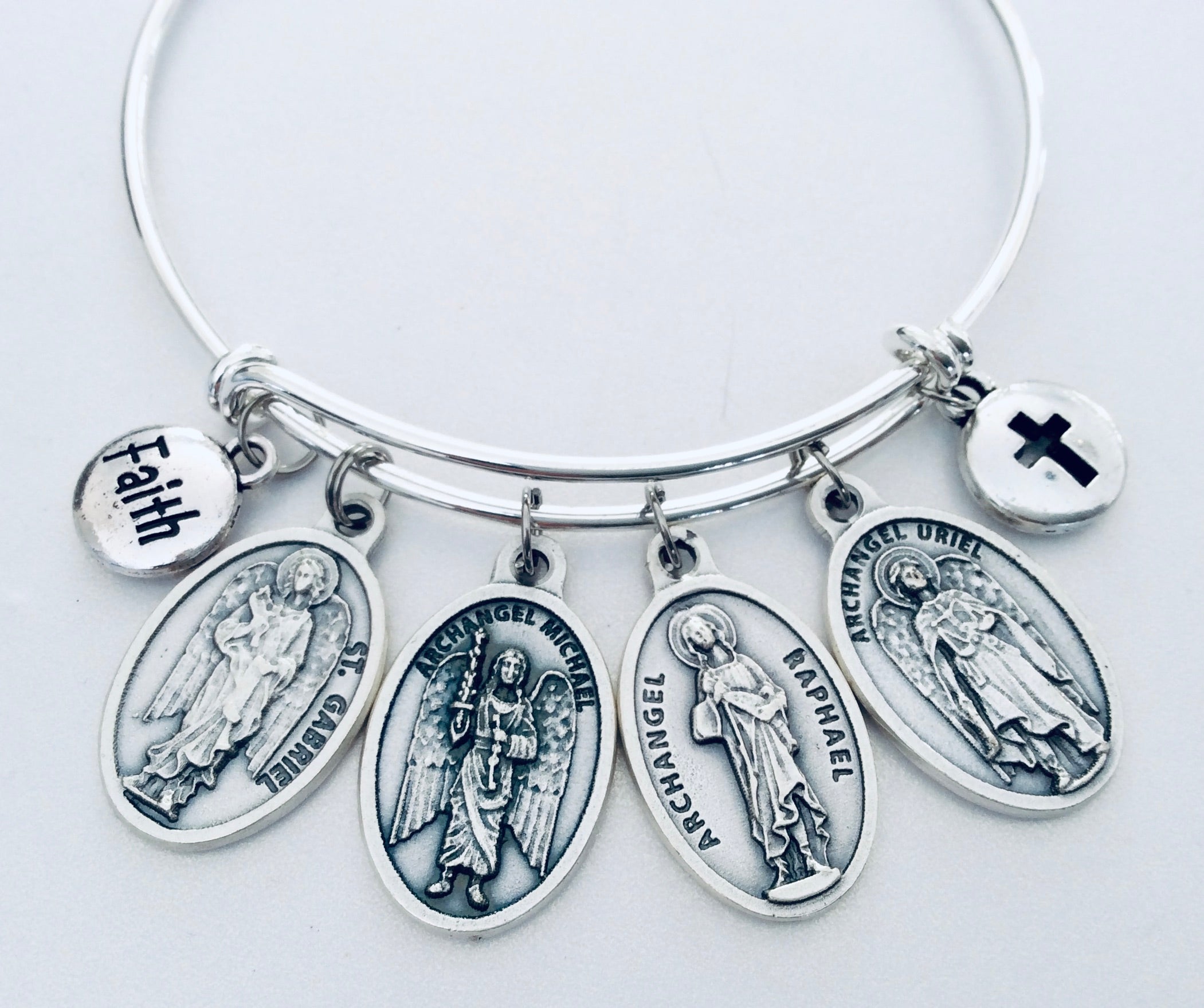 Archangel Gabriel Michael Raphael Uriel Expandable Charm Bracele