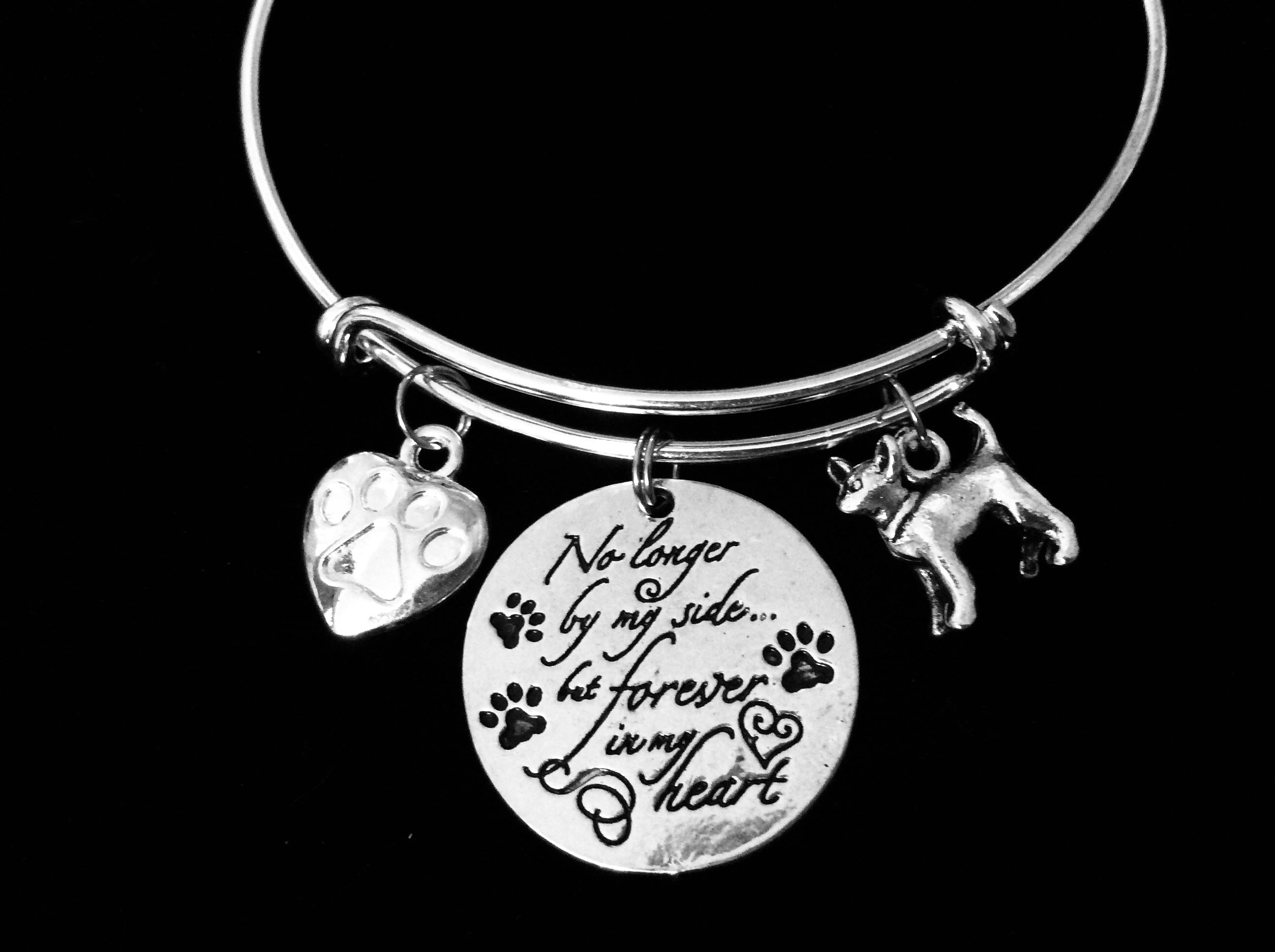 Chihuahua Dog Memorial Jewelry No Longer By My Side but Forever 