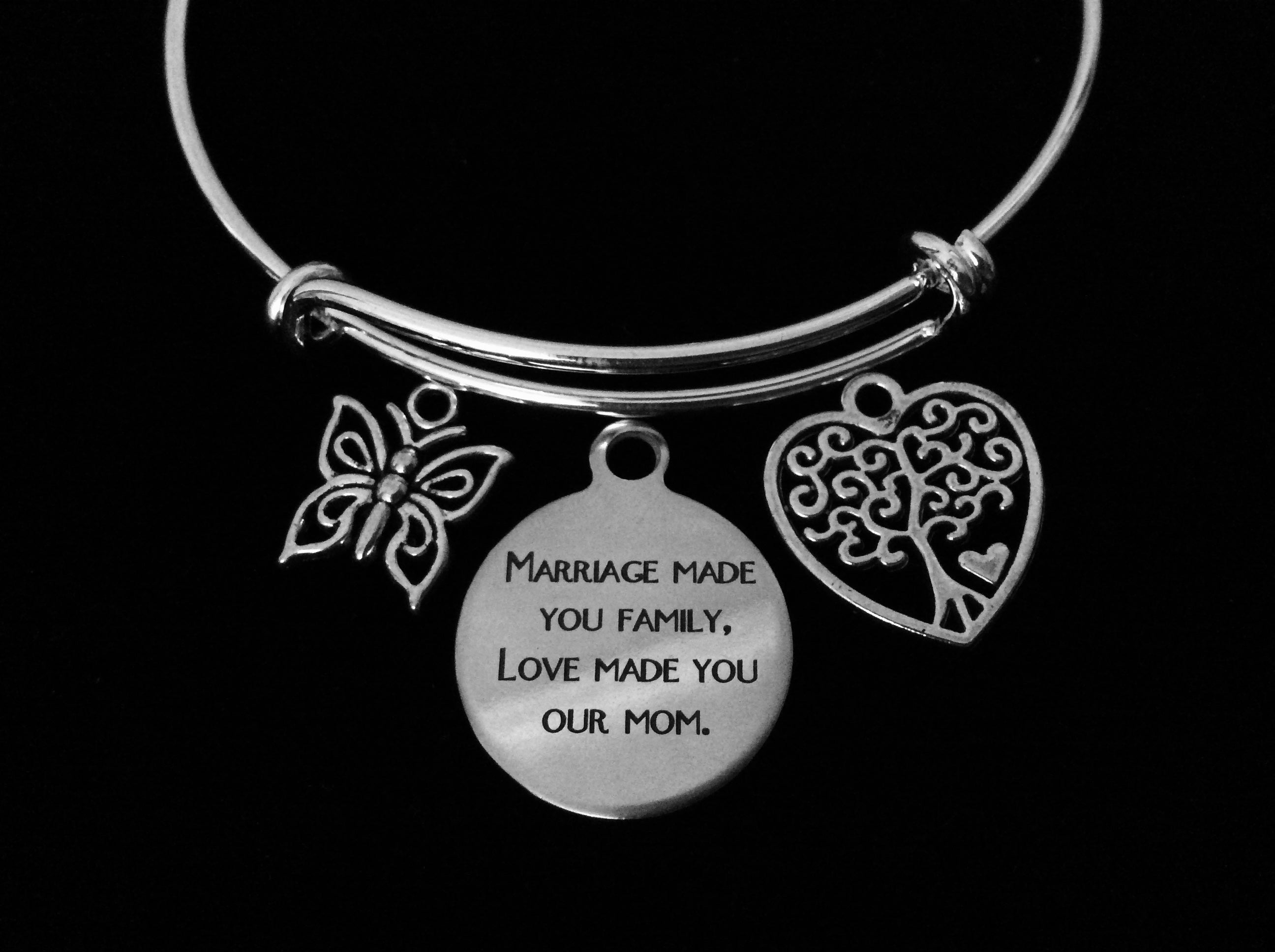 Marriage Made you Family Love Made you Our Mom Adjustable Bracel