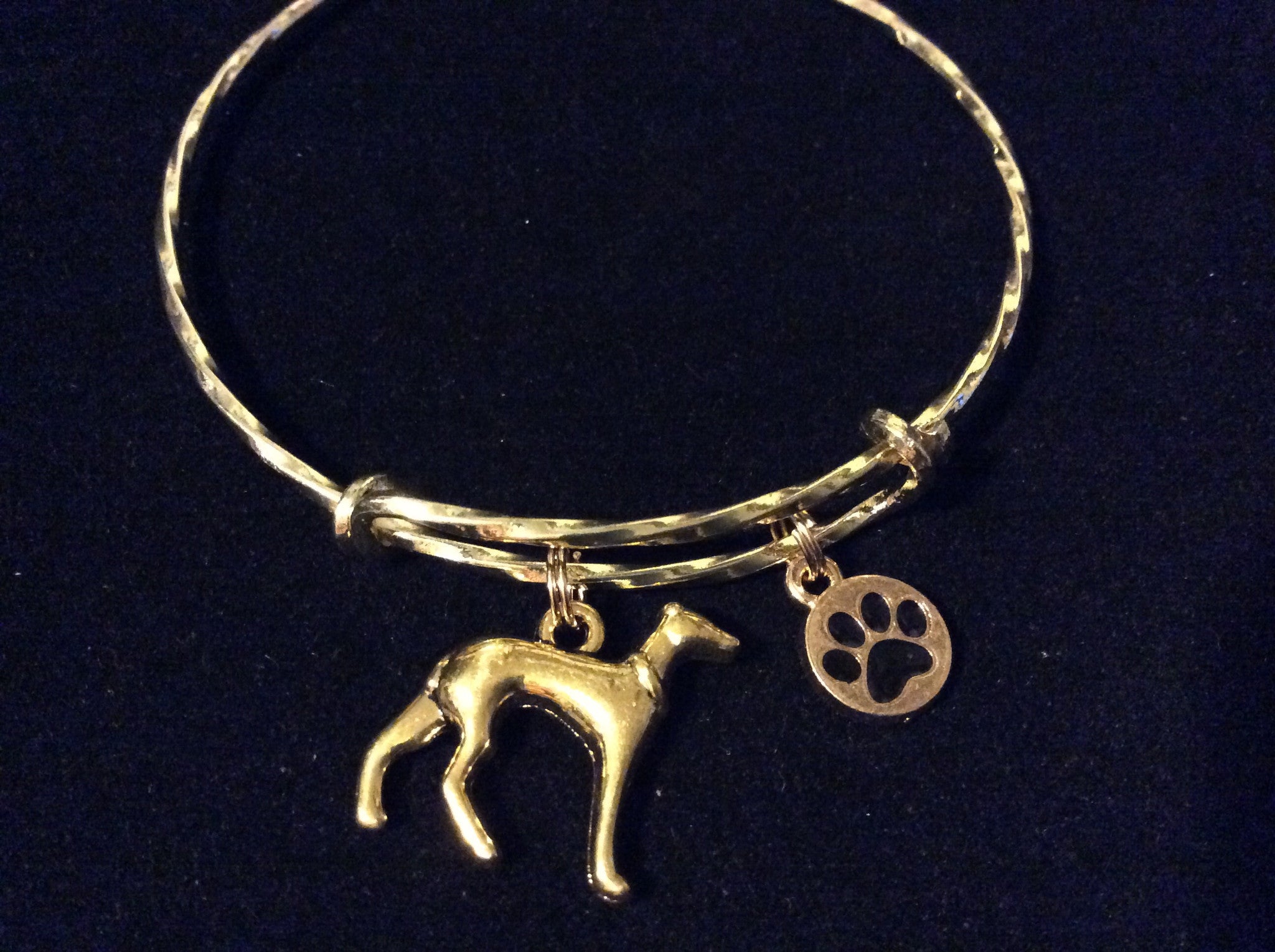 Protection charm 3D Greyhound Dog Charm on a Gold Twisted Expand