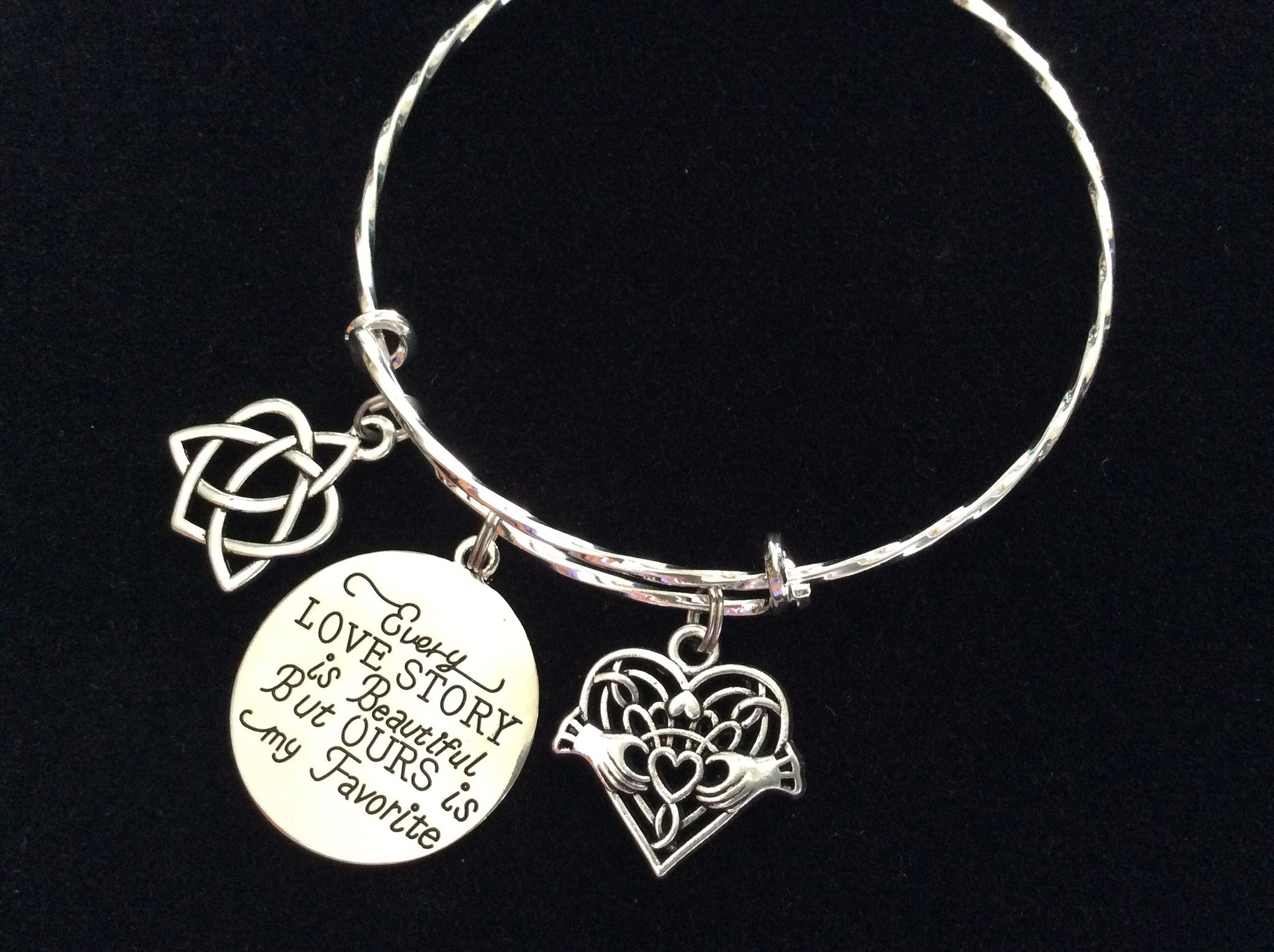 Celtic Heart Every Love Story is Beautiful But Ours is my Favorite Bracelet Adjustable Expandable Si