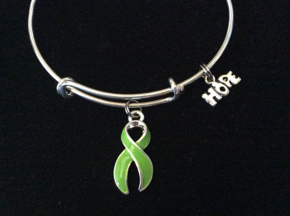 Lime Green Awareness Expandable Charm Bracelet Adjustable Bangle Expandable Bracelet Gift (Other Awa