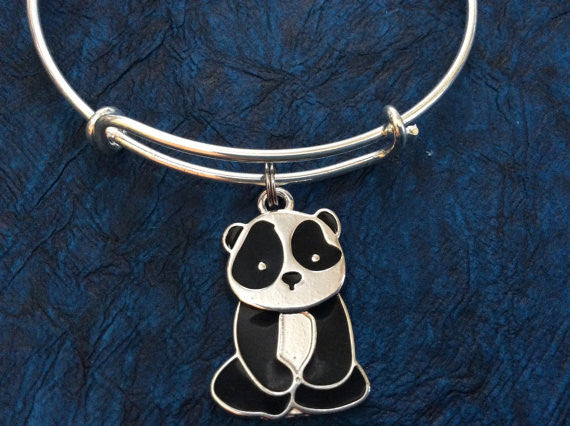 Panda on Expandable Adjustable Wire Bangle Gift Trendy Unique Bracelet Trendy Fun Unique Handmade Ma