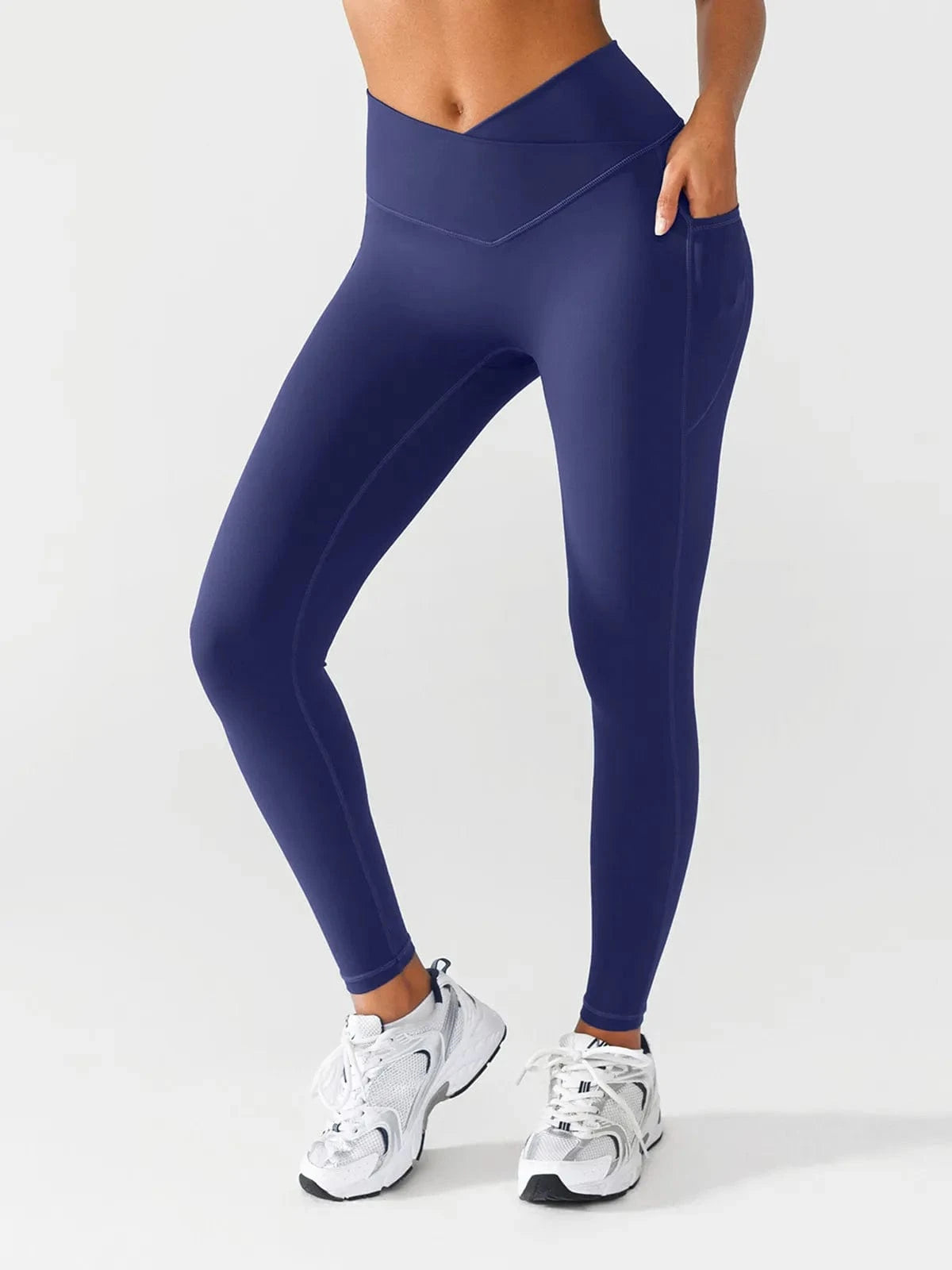 Crossover Butt Lifting Side Pockets Running Leggings