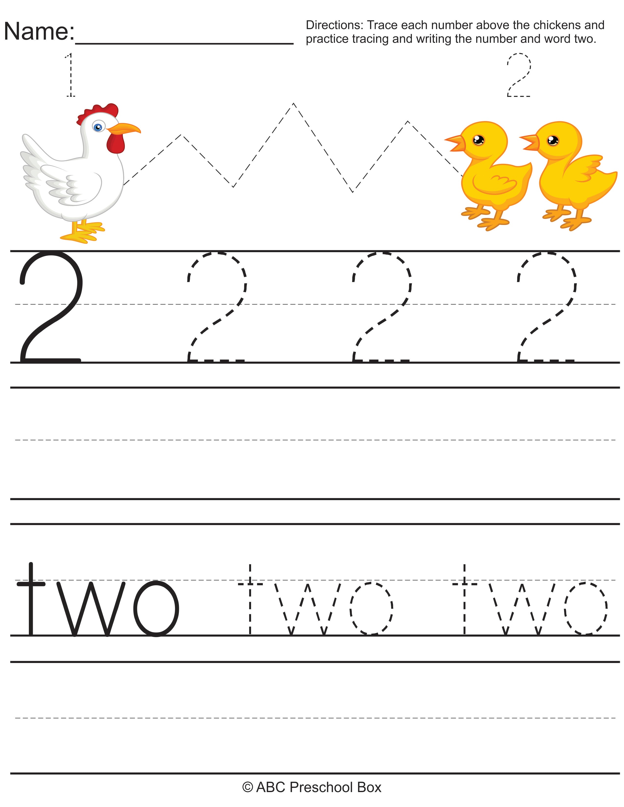 The Number 2 Worksheet For Preschoolers