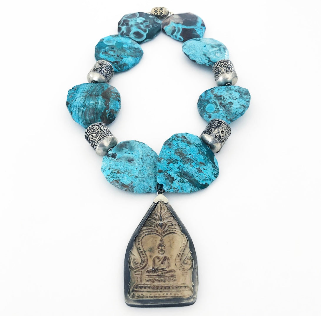 Ocean Agate Buddha Necklace