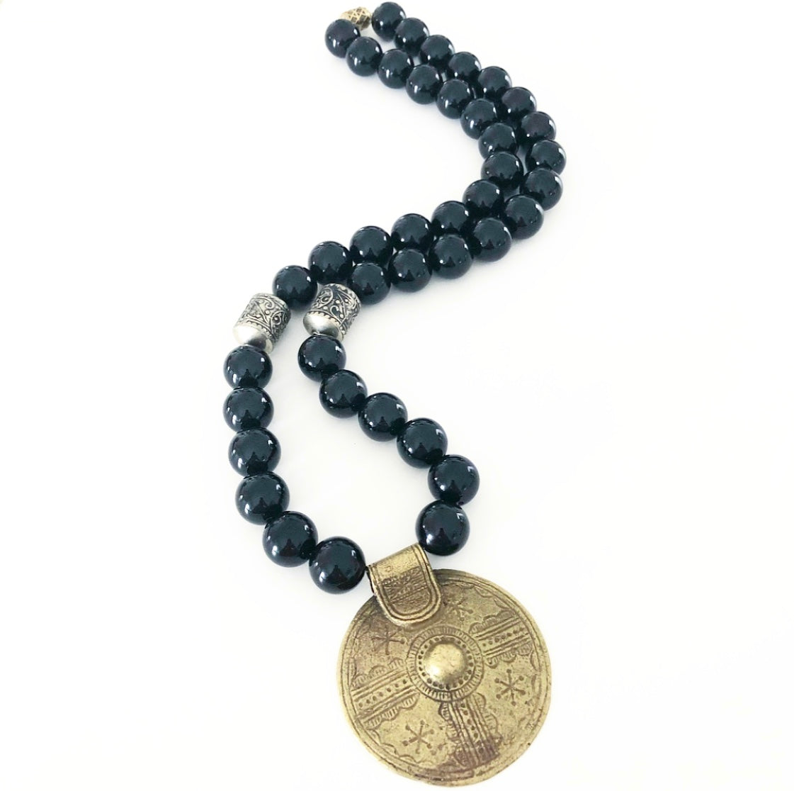 Black Onyx African Shield Necklace