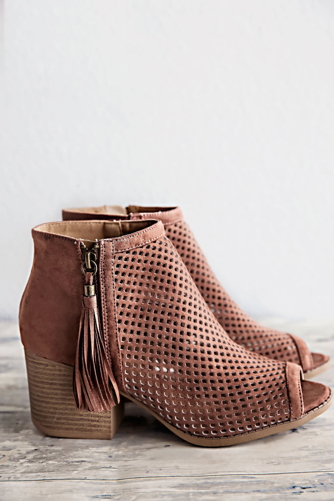 open toe ankle booties