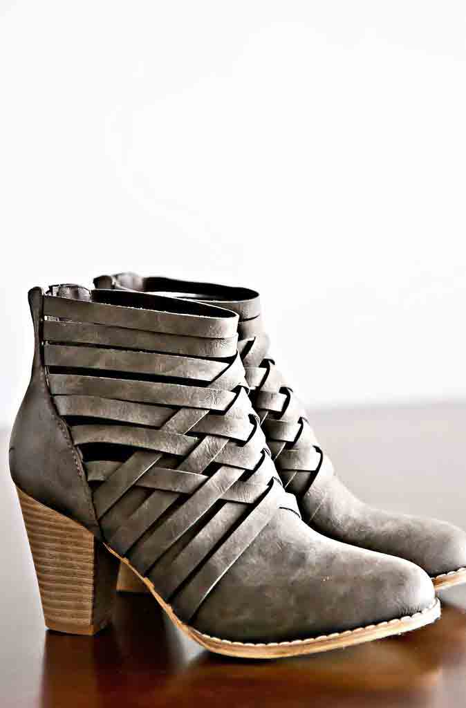 Way Out Booties-Dark Grey | laposhstyle