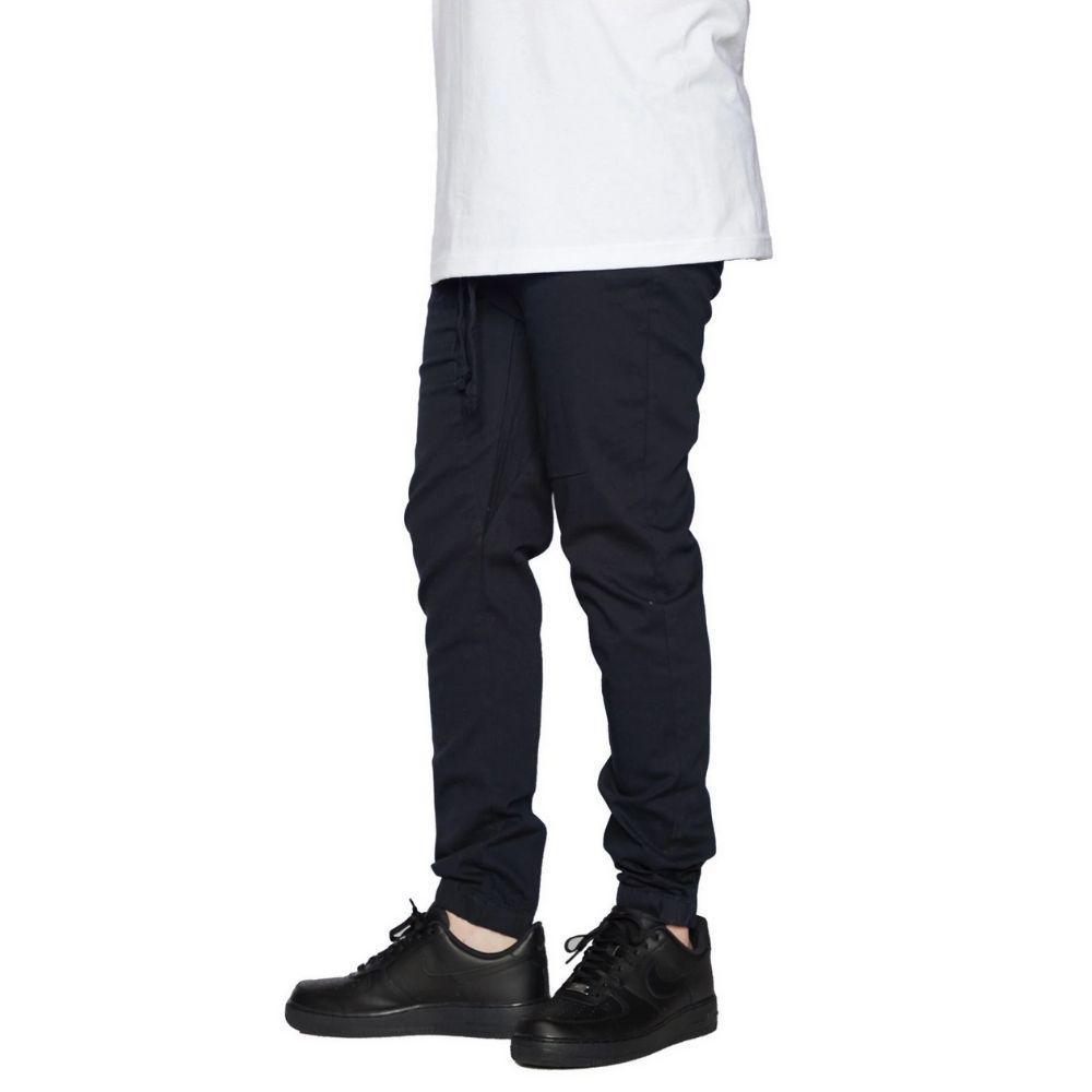 navy twill joggers