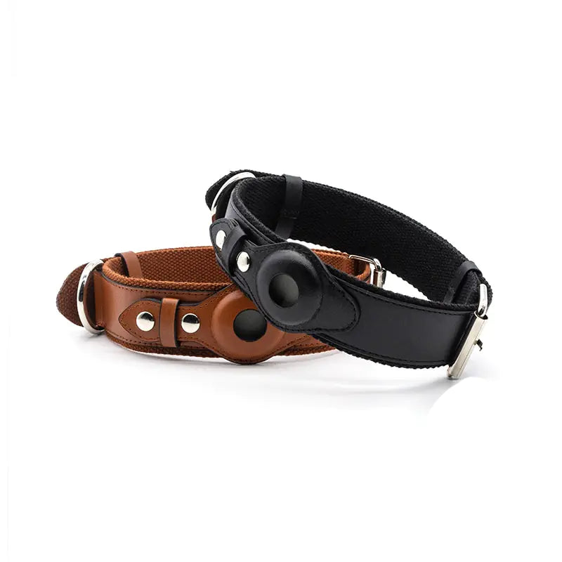 New Leather Airtag Dog Collar Pet Adjustable Collar - Image 3