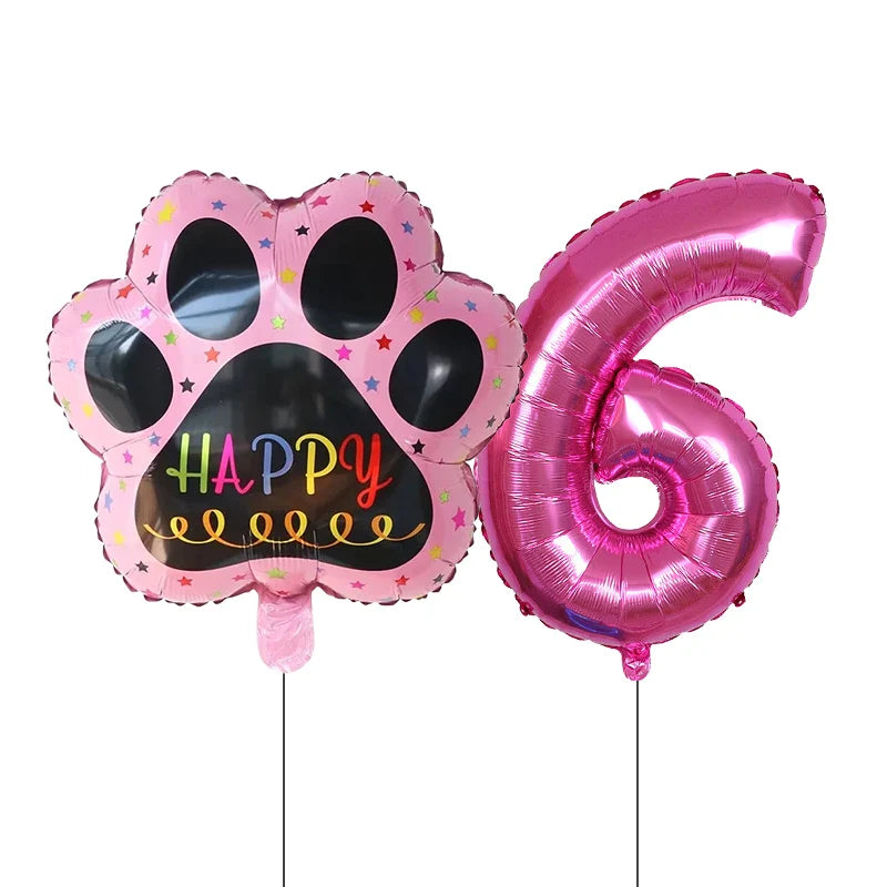 2 Pieces/Set Let us Pawty Big Dog PAWS Aluminum Balloons - Image 6