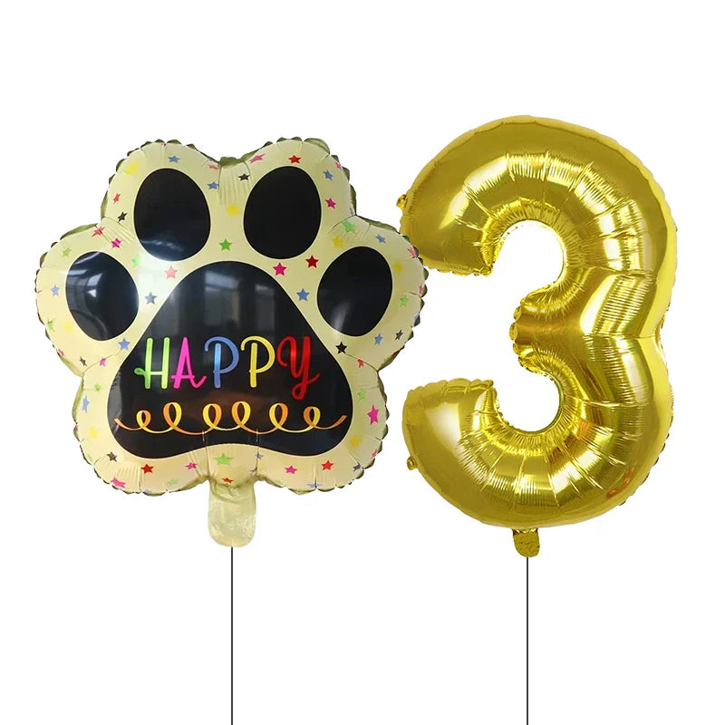 2 Pieces/Set Let us Pawty Big Dog PAWS Aluminum Balloons - Image 15