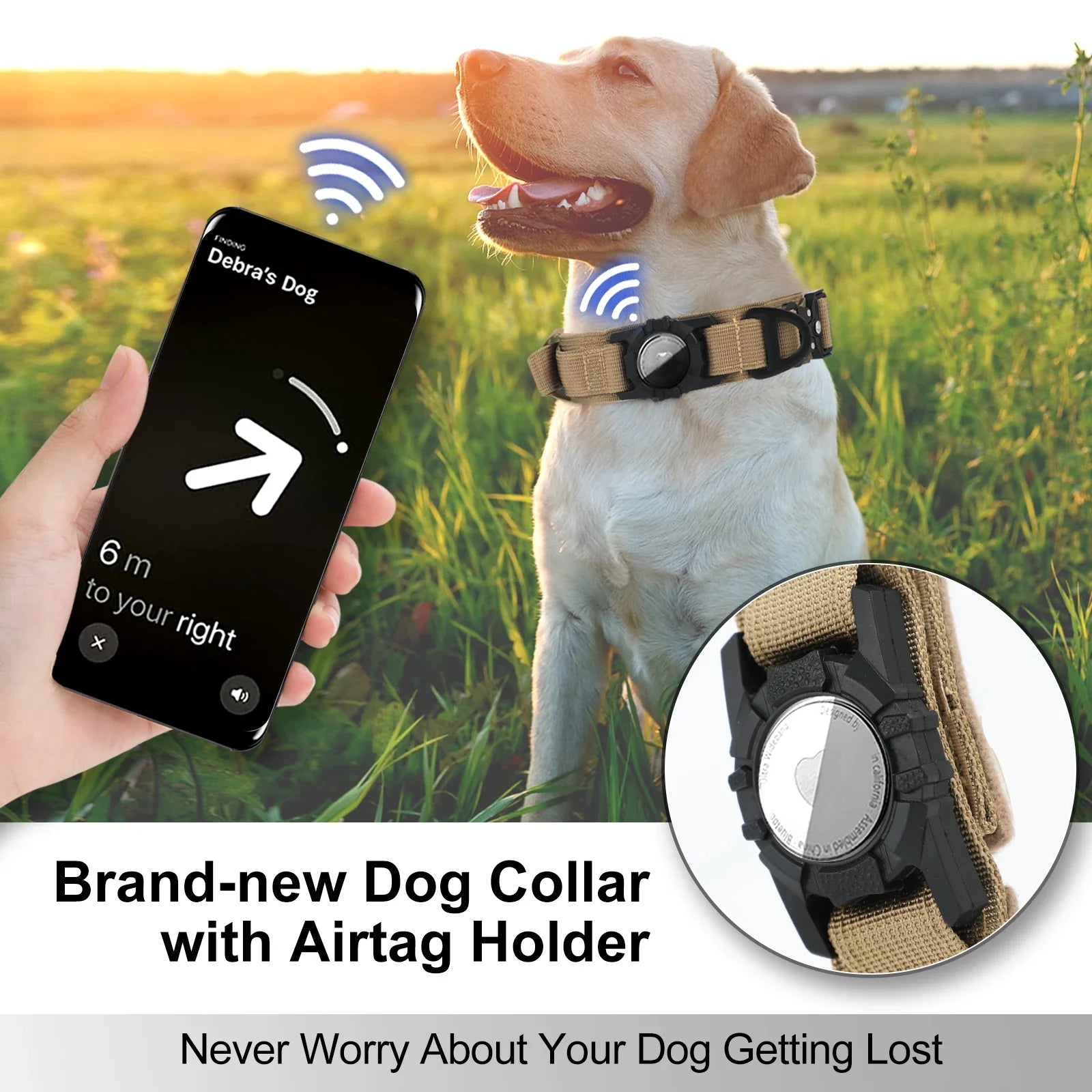 AirTag Dog Collar with Handle, Tactical Dog Collar for Large Medium Dogs - Image 20